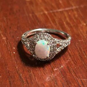 Elegant Silver Opal Ring